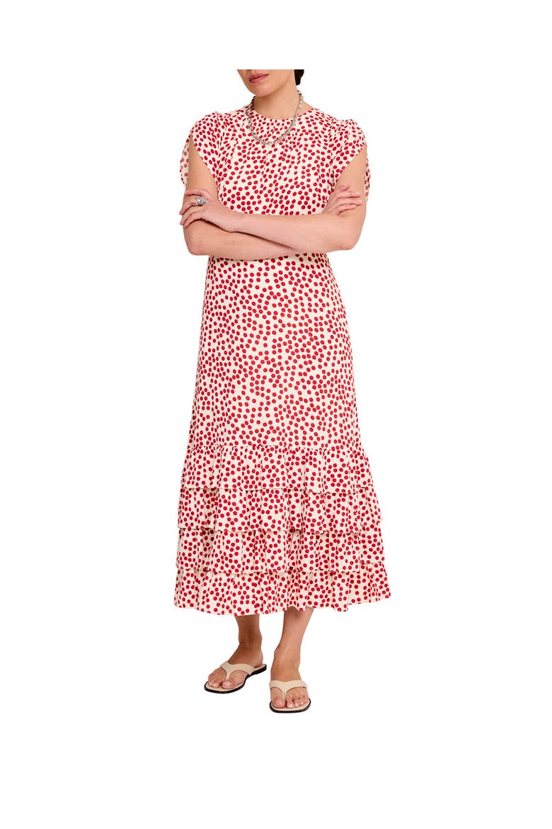 Polka Dot Ruffle Midi Dress