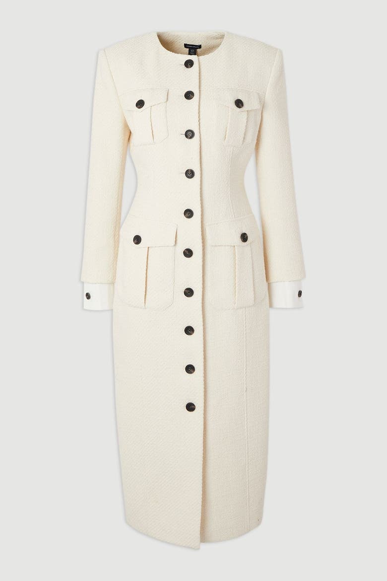 Tailored Pocket Front Midi Dress