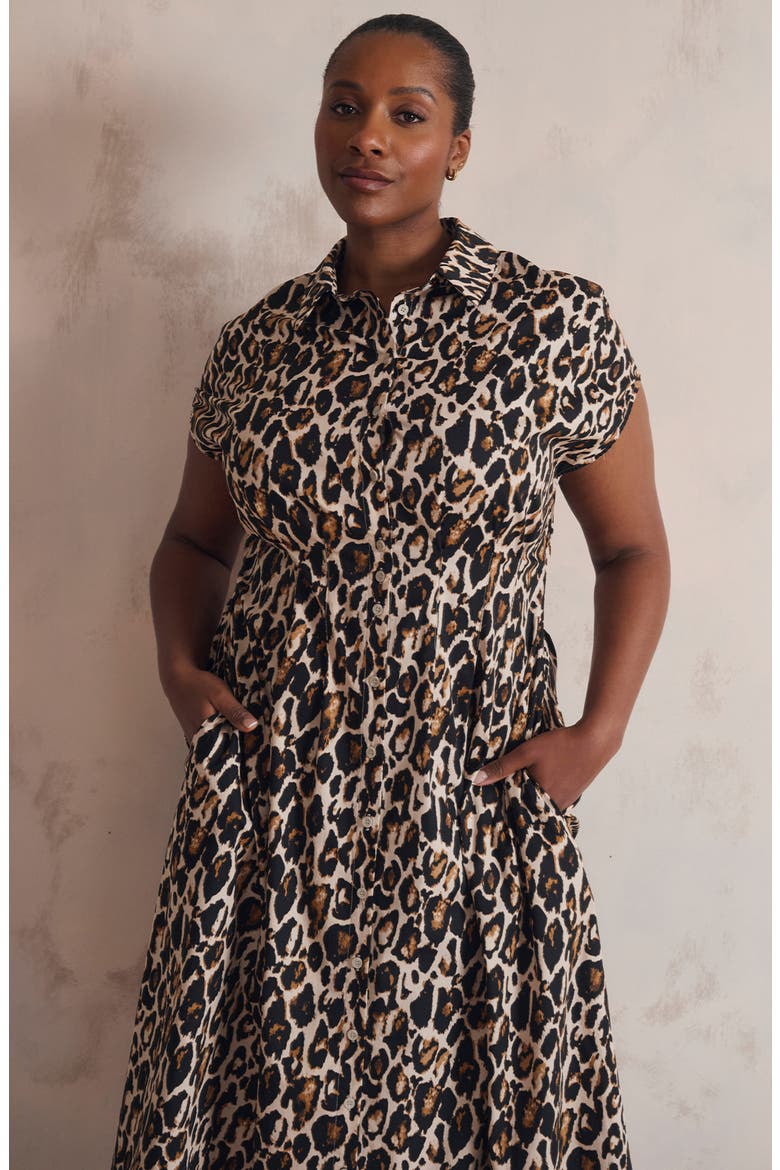Leocara Leopard Print Shirtdress
