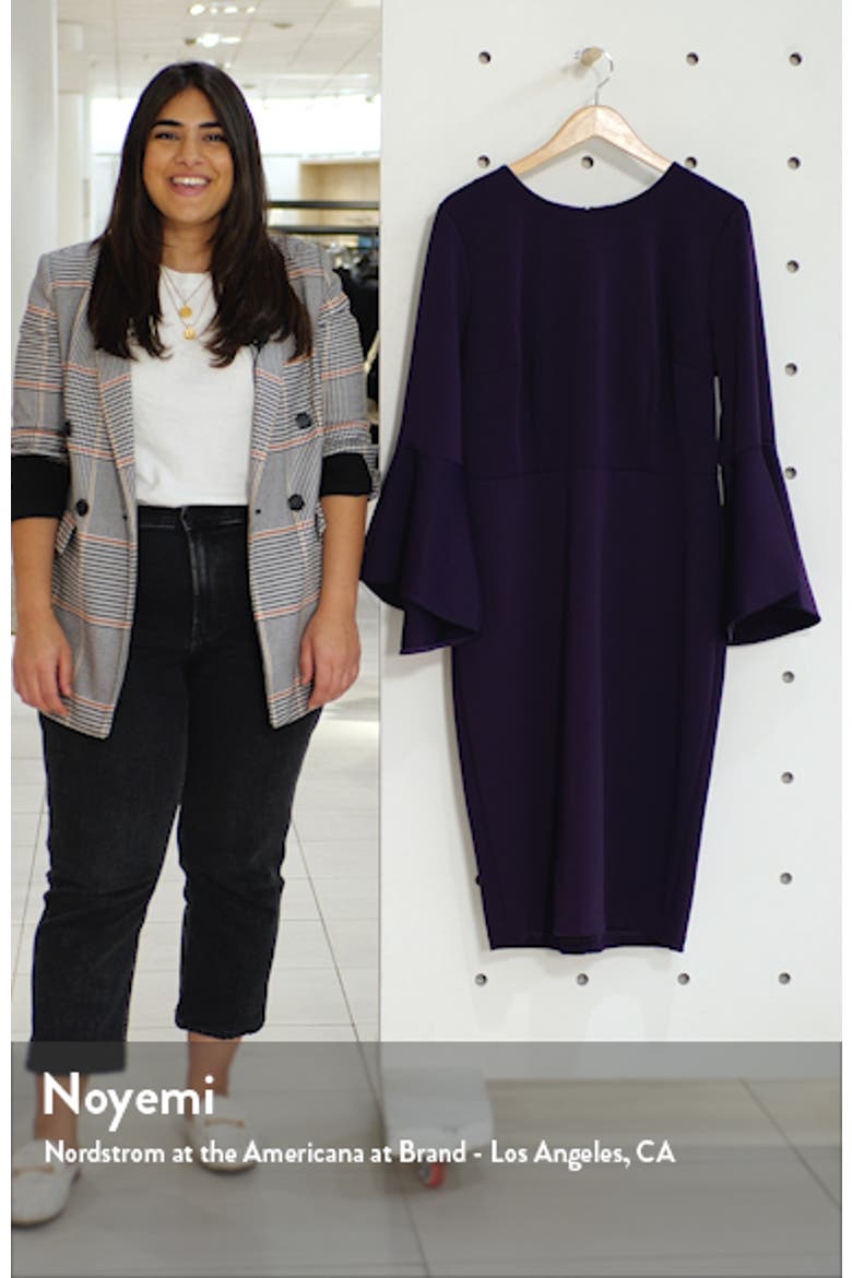 Bell Sleeve Scuba Crepe Dress