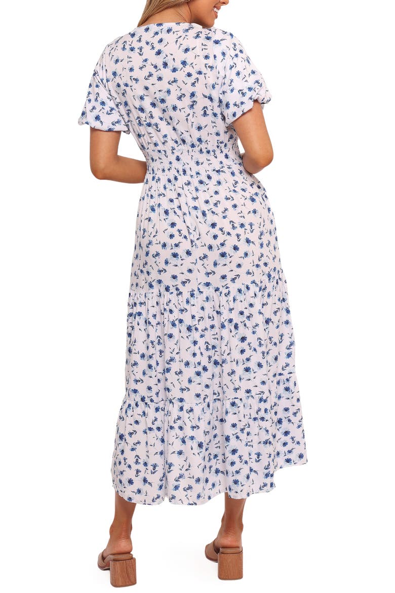 Roberts Floral Puff Sleeve Cotton Midi Dress