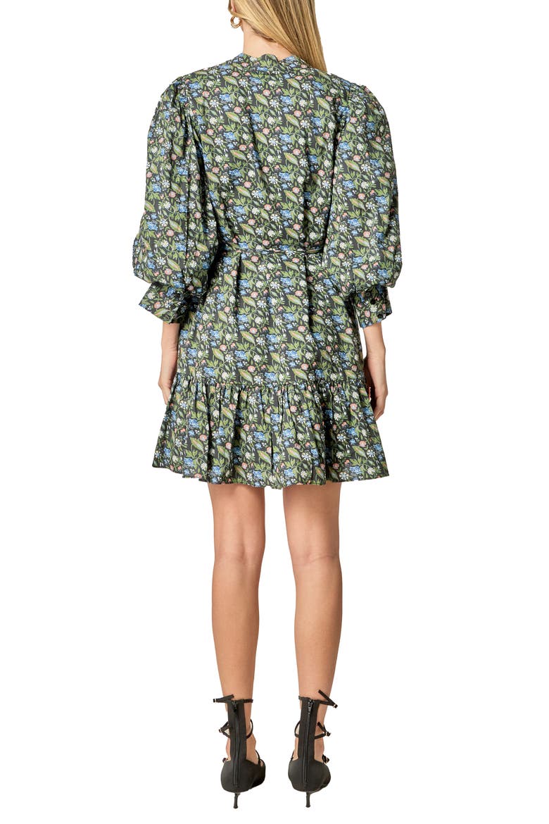 Mock Neck Cotton Button-Up Minidress