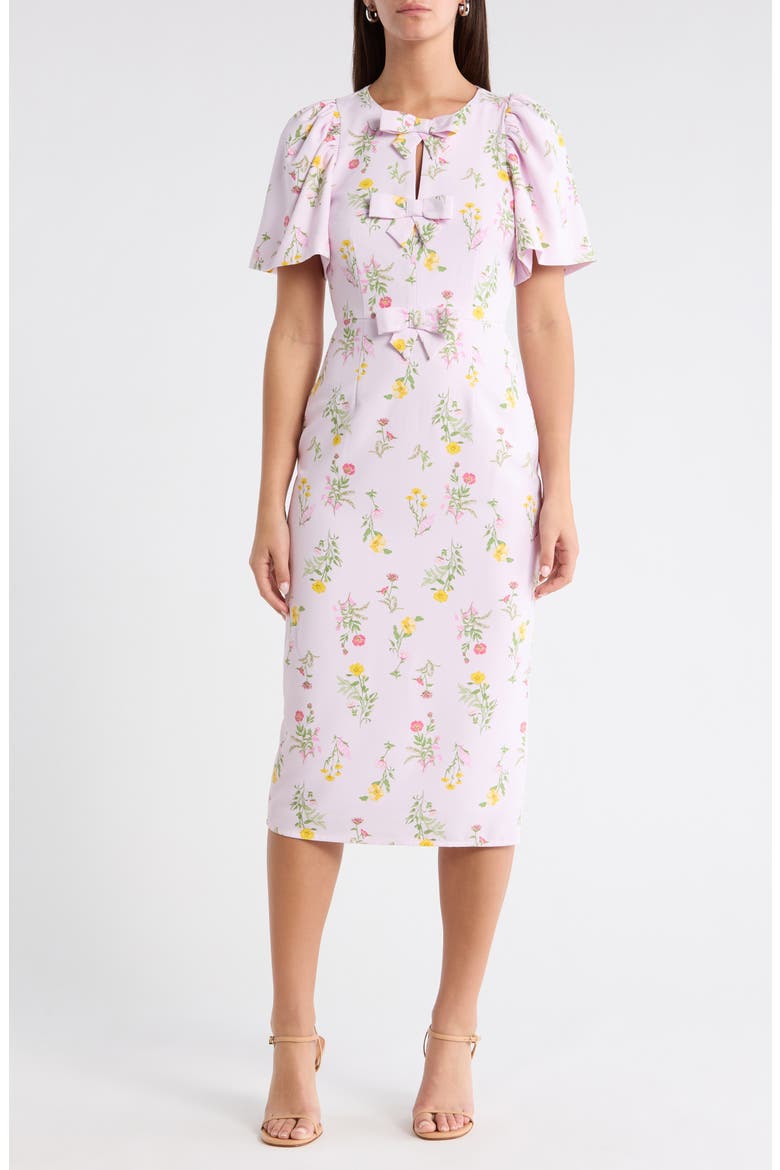 Margote Floral Bow Midi Dress
