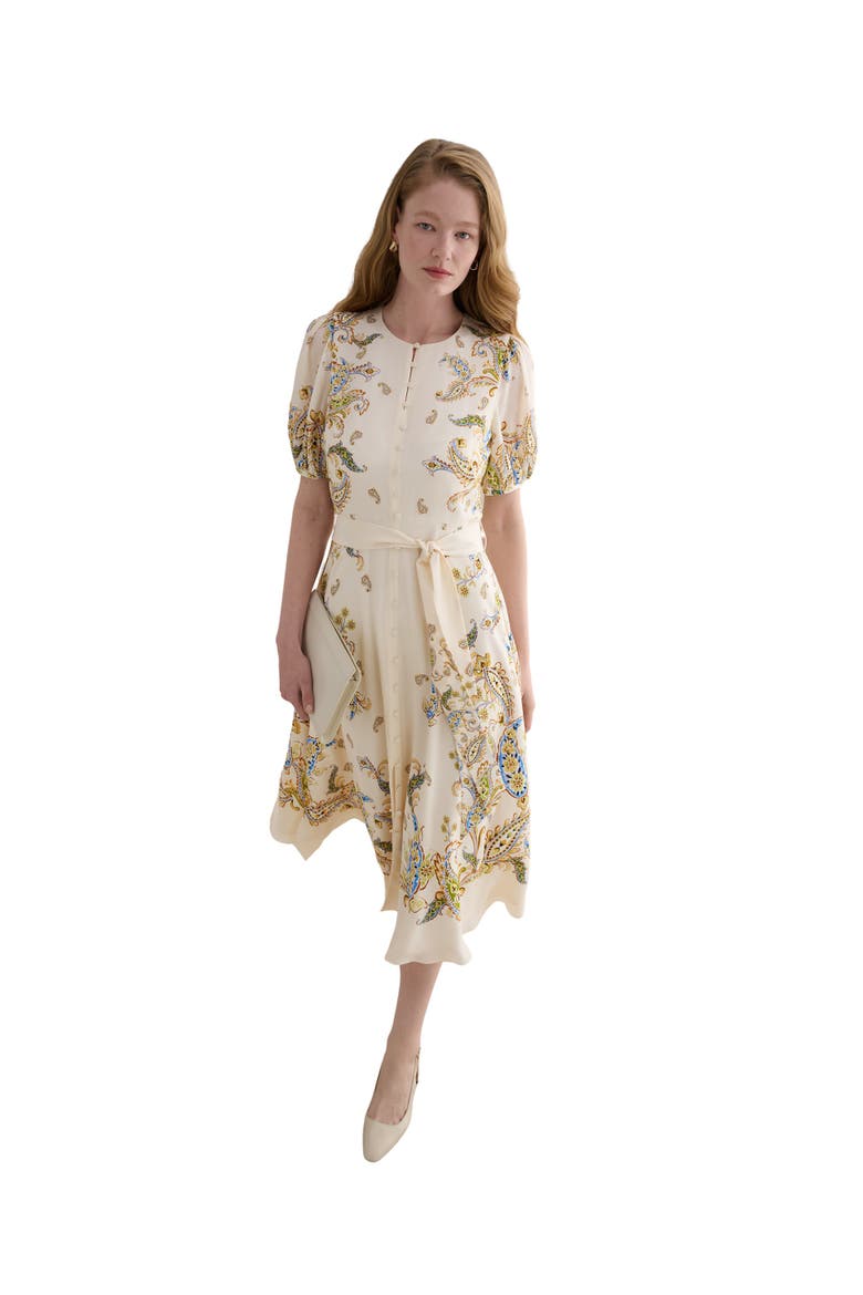 Alma Silk Printed Midi Dress