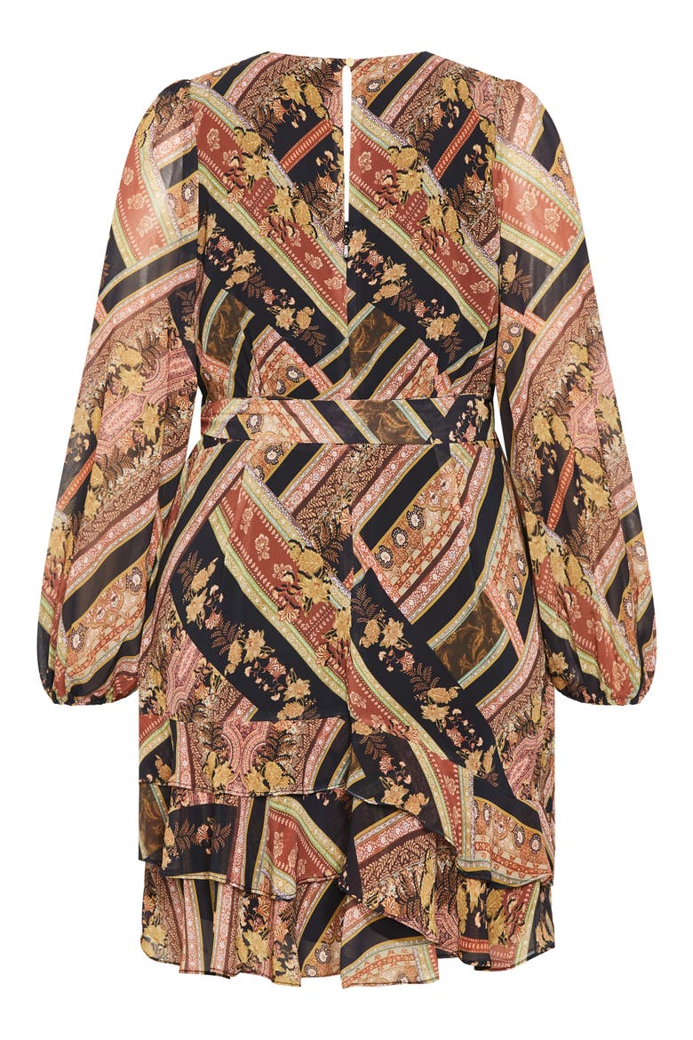 Harlow Patchwork Floral Tie Waist Minidress