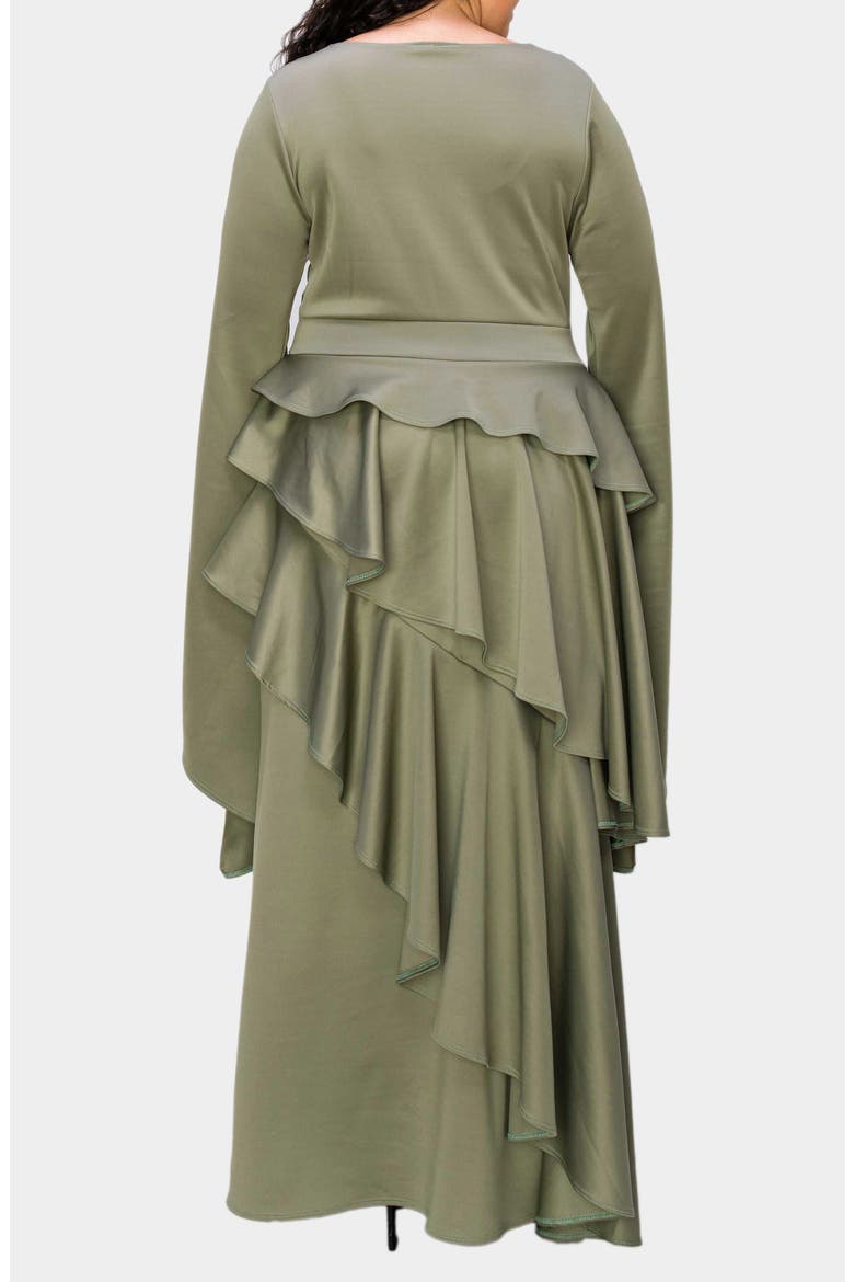 Zeta Ruffled Long Sleeve Drama Dress