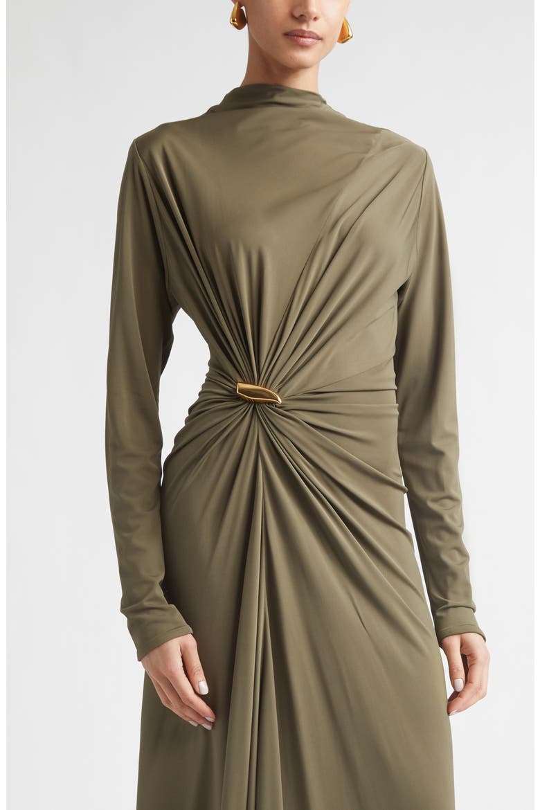 Long Sleeve Crepe Jersey Maxi Dress