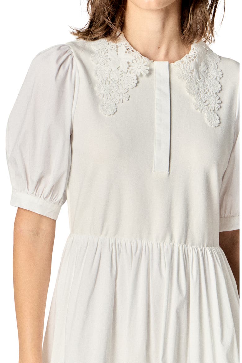 Short Sleeve Mixed Media Midi Dress
