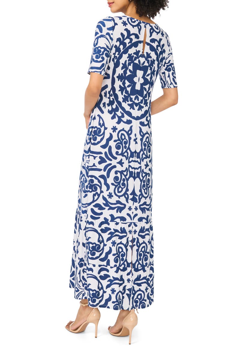 Print Crewneck Maxi Dress