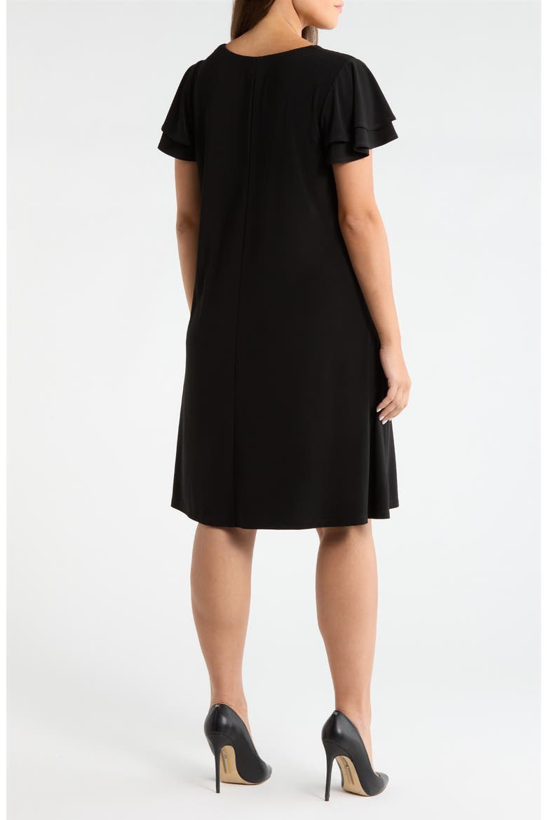 Double Flutter Sleeve A-Line Dress