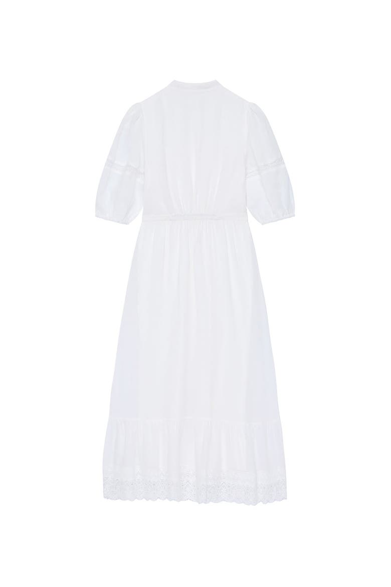 Ramie Puff Sleeve Midi Dress