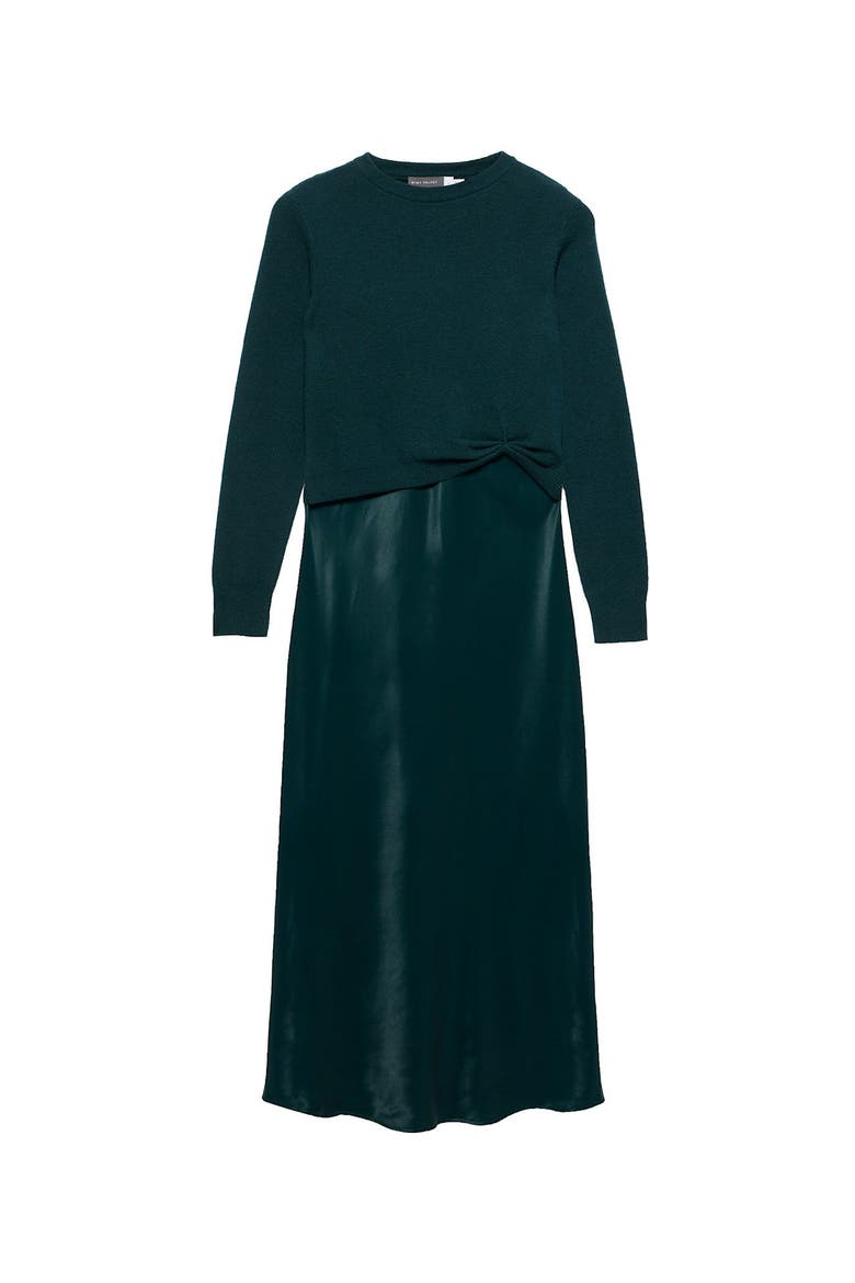 Layered Satin Midi Dress