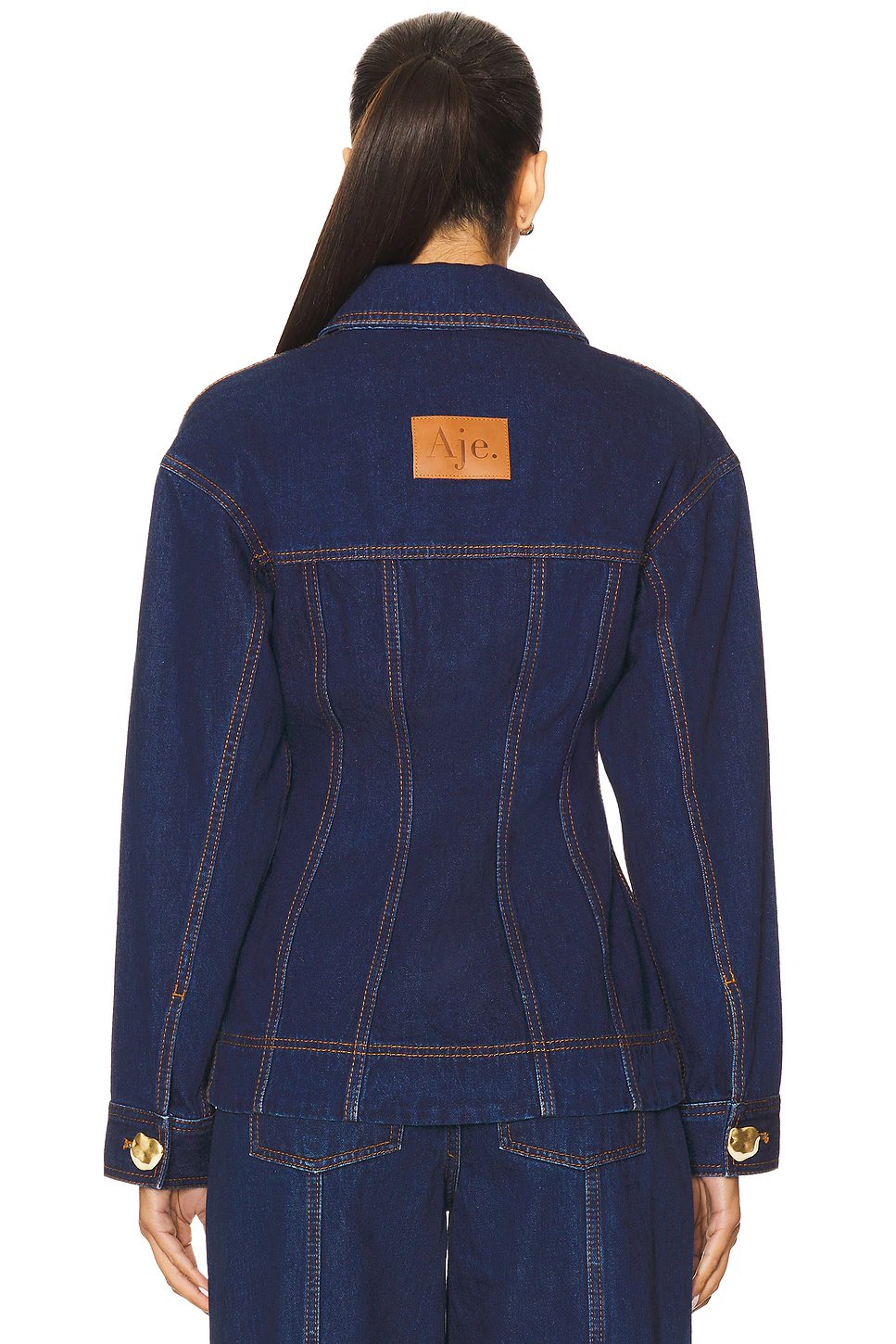 Aje Gianna Denim Shirt in Dark Classic Wash - Image 3