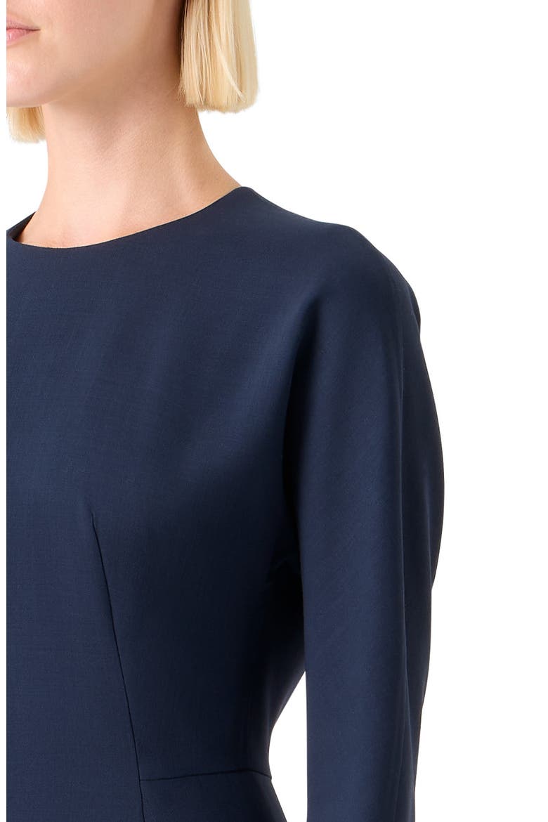 Long Sleeve Wool Blend Midi Dress