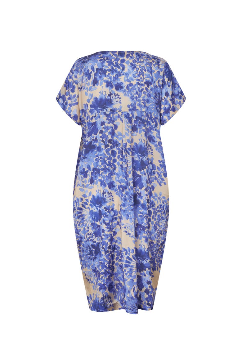 MaOdetto V-Neck Floral Midi Tunic Dress