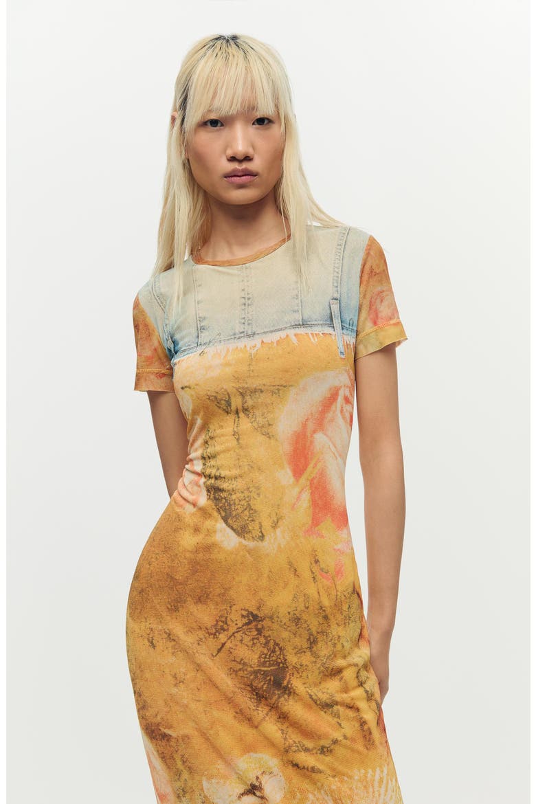 Trompe l'Oeil Midi T-Shirt Dress