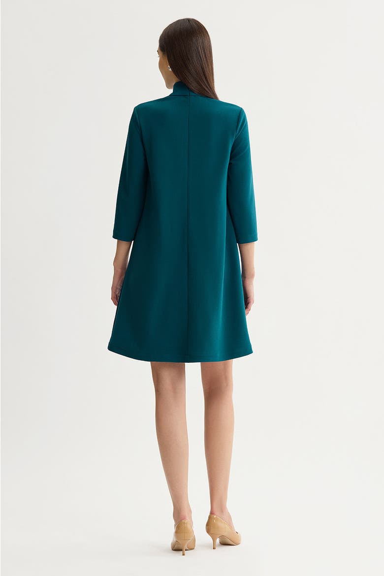 Stretch Deco Crepe Tie Neck Tent Dress