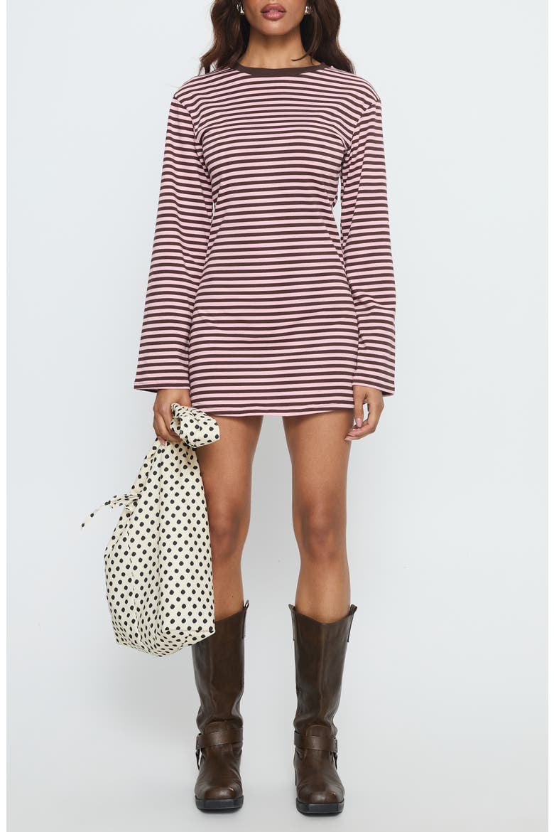 Lulolah Stripe Long Sleeve T-Shirt Minidress