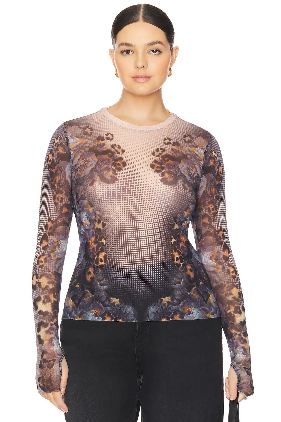 AFRM Kaylee Top in Nude Leopard - Image 4