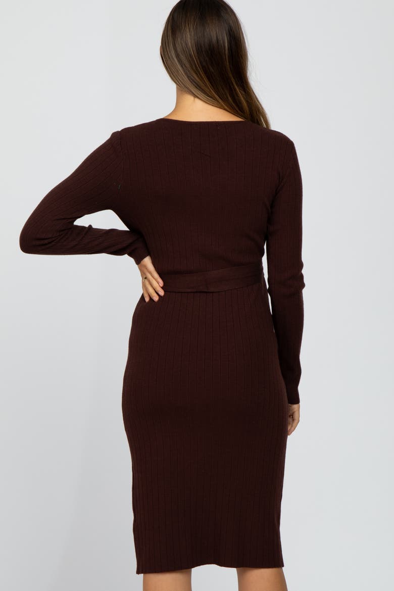 Tie Front Sweater Midi Dress