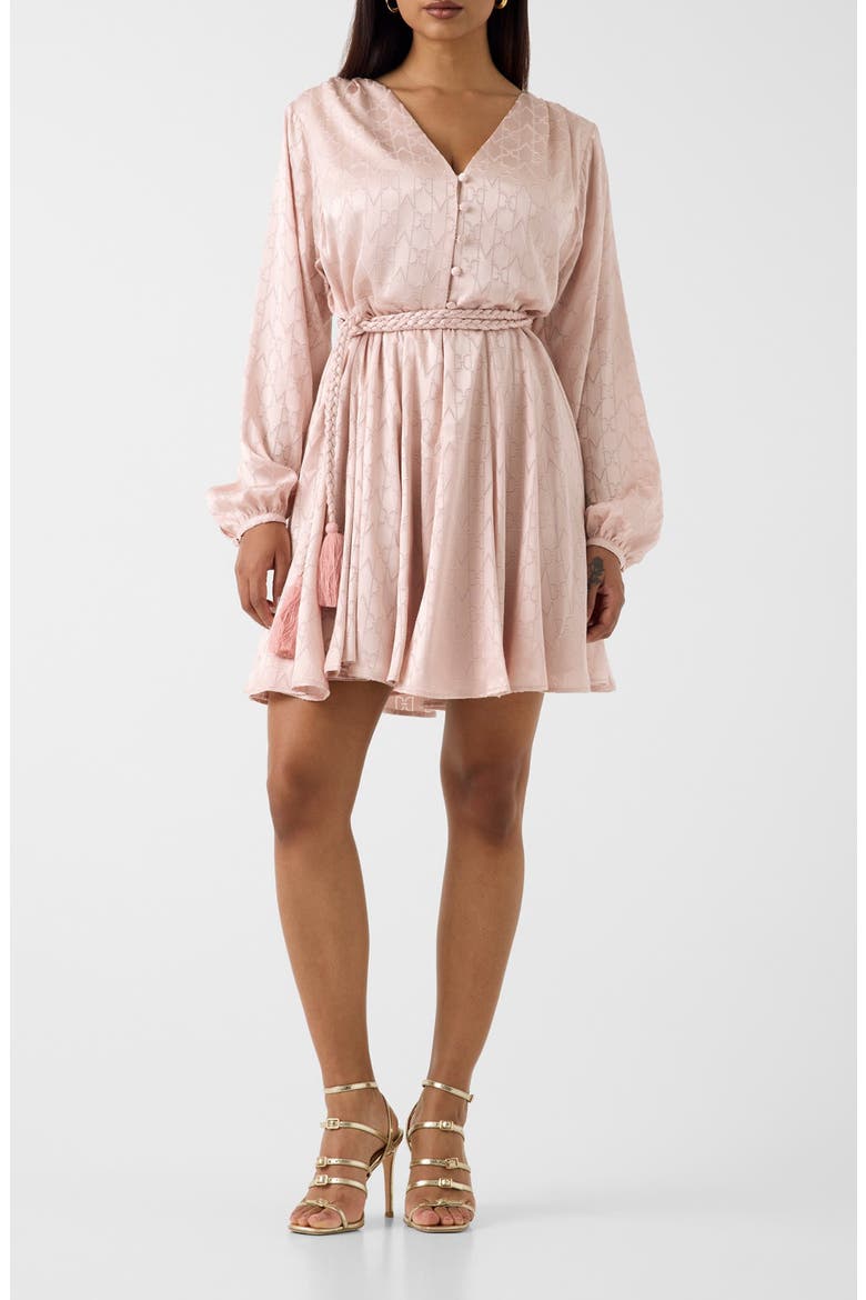 Hadil Logo Monogram V-Neck Minidress