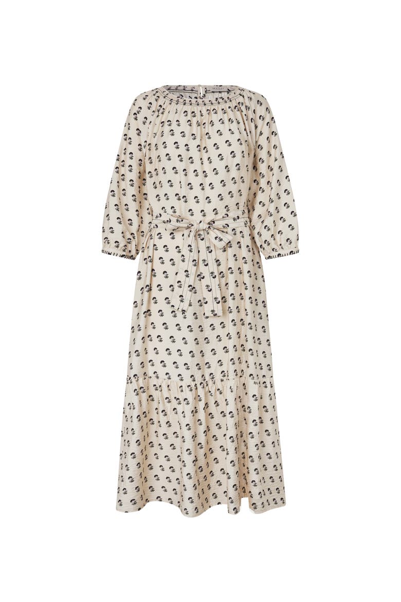 Gathered Neck Midi Dress