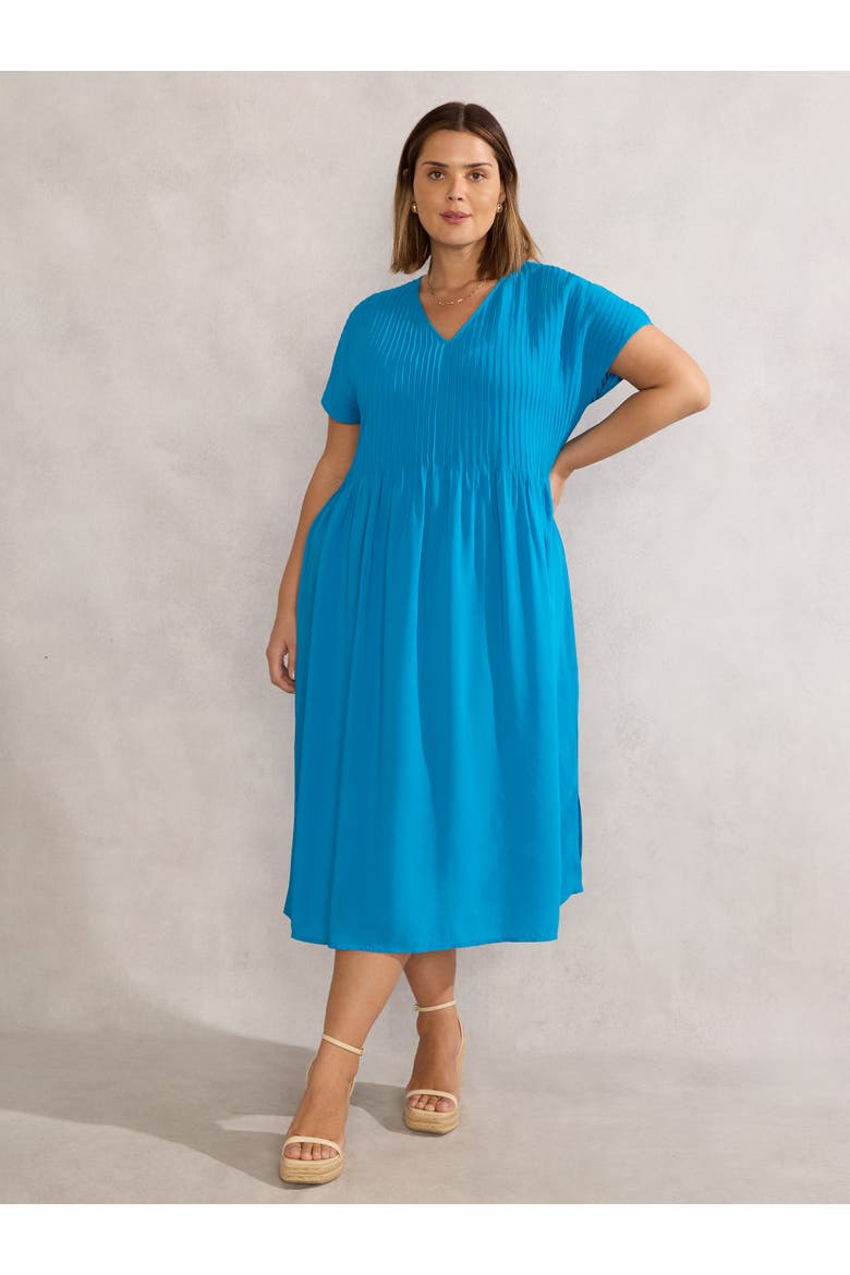 Pintuck Midi Dress