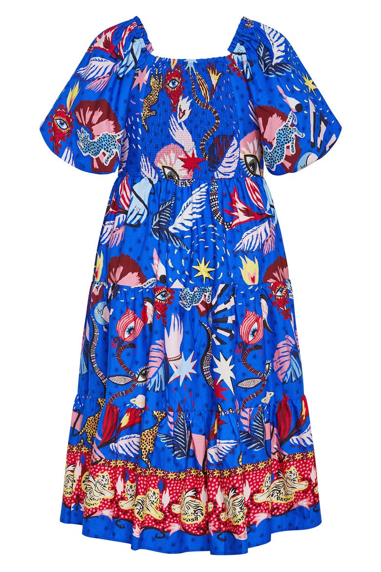 Capria Print Cotton Midi Dress