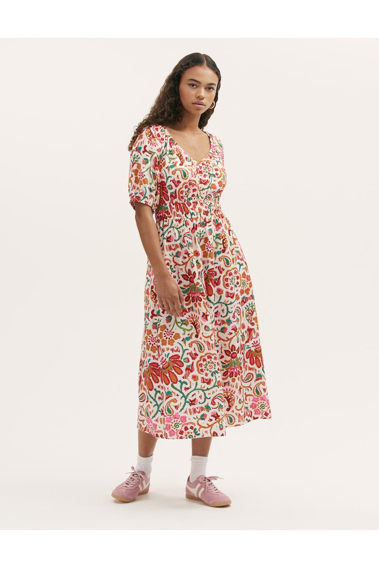 Estee Floral Crepe Midi Smock Dress