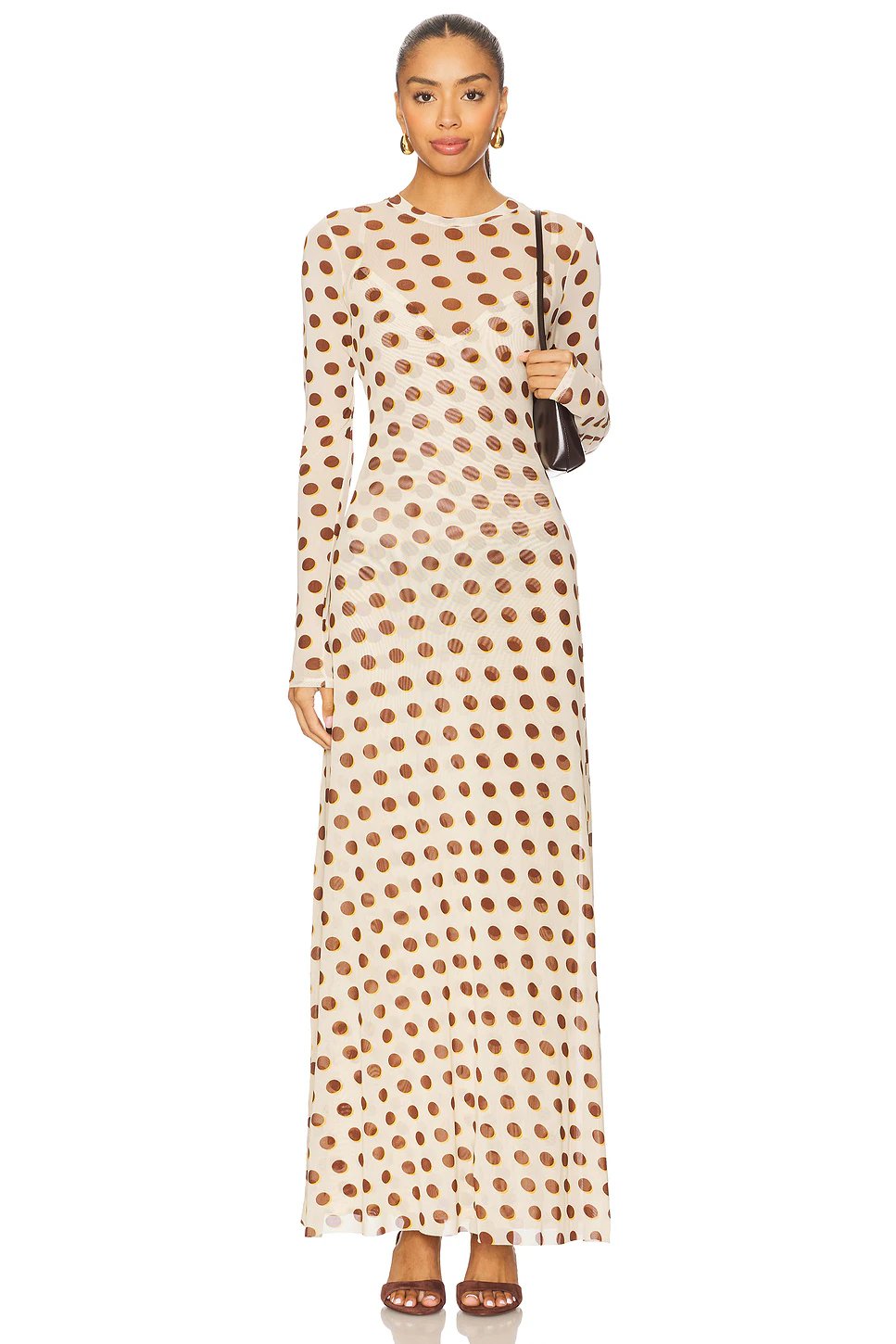 AFRM Paola Dress in Gold Halo Dot - Image 1