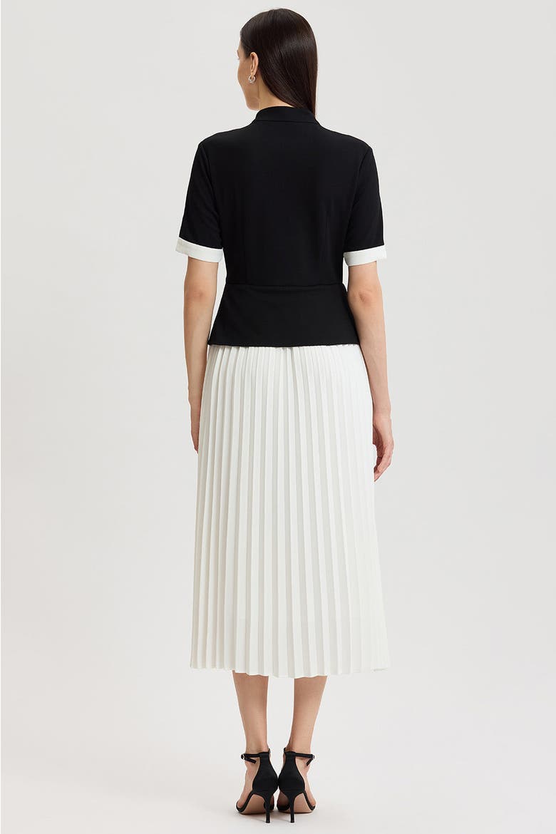 Noelle Pleated Crepe Maxi Dress
