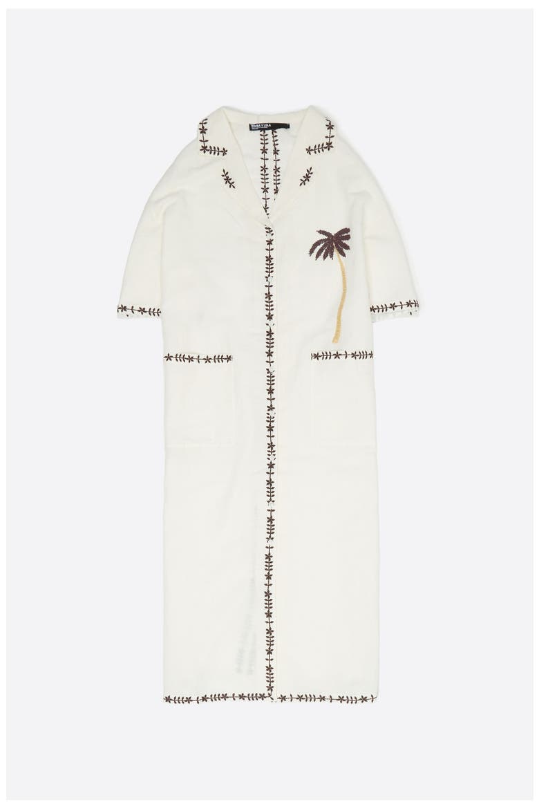 Linen Palm Tree Shirt Dress