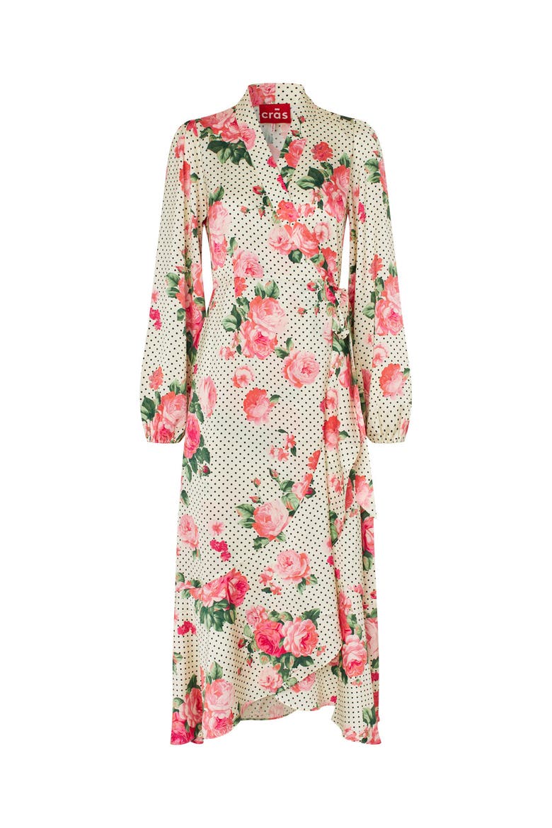 Laracras Floral Polka Dot Wrap Dress