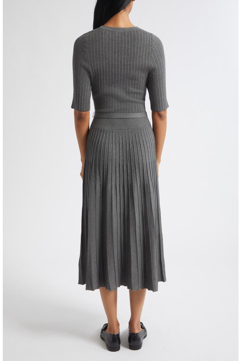 Elthea Belted Pleated Midi Dress