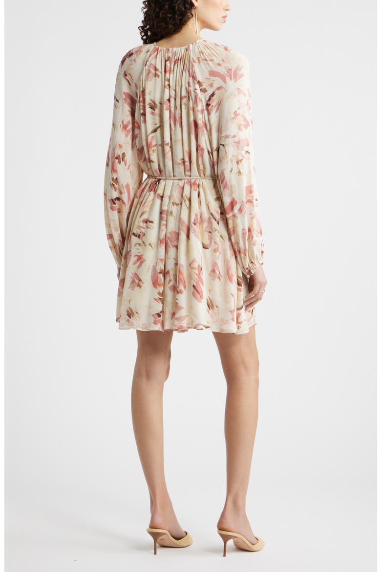 Floral Print Long Sleeve Minidress