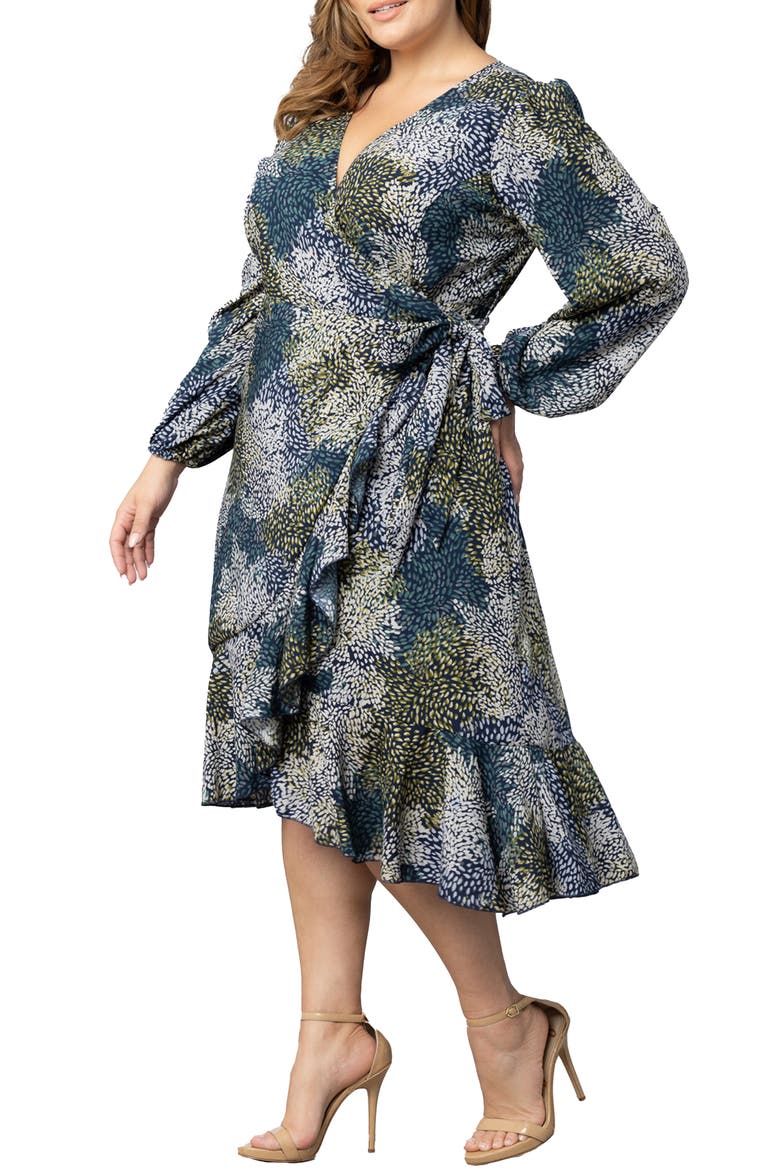 Julia Long Sleeve Midi Wrap Dress