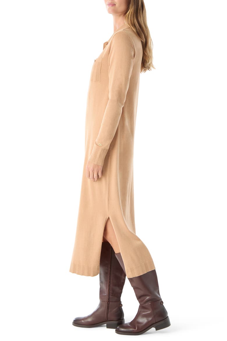 Adira Collar Long Sleeve Knit Maxi Dress