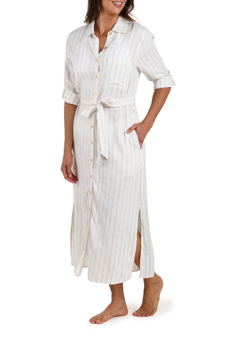 Delphine Coast Button Front Cover-Up Shirtdress