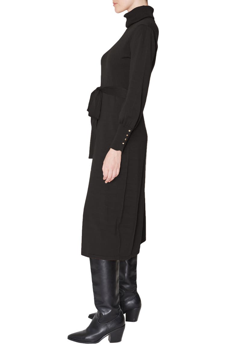 Turtleneck Long Sleeve Midi Dress