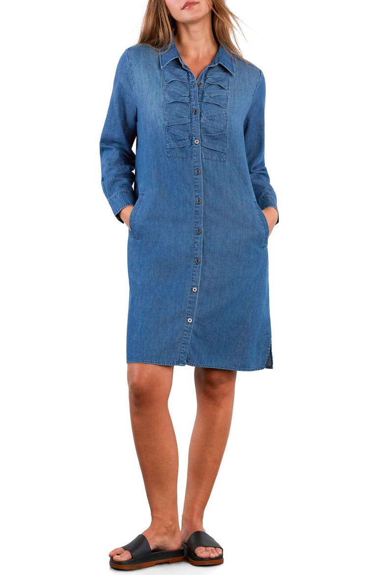 Kiss the Day Long Sleeve Denim Shirtdress