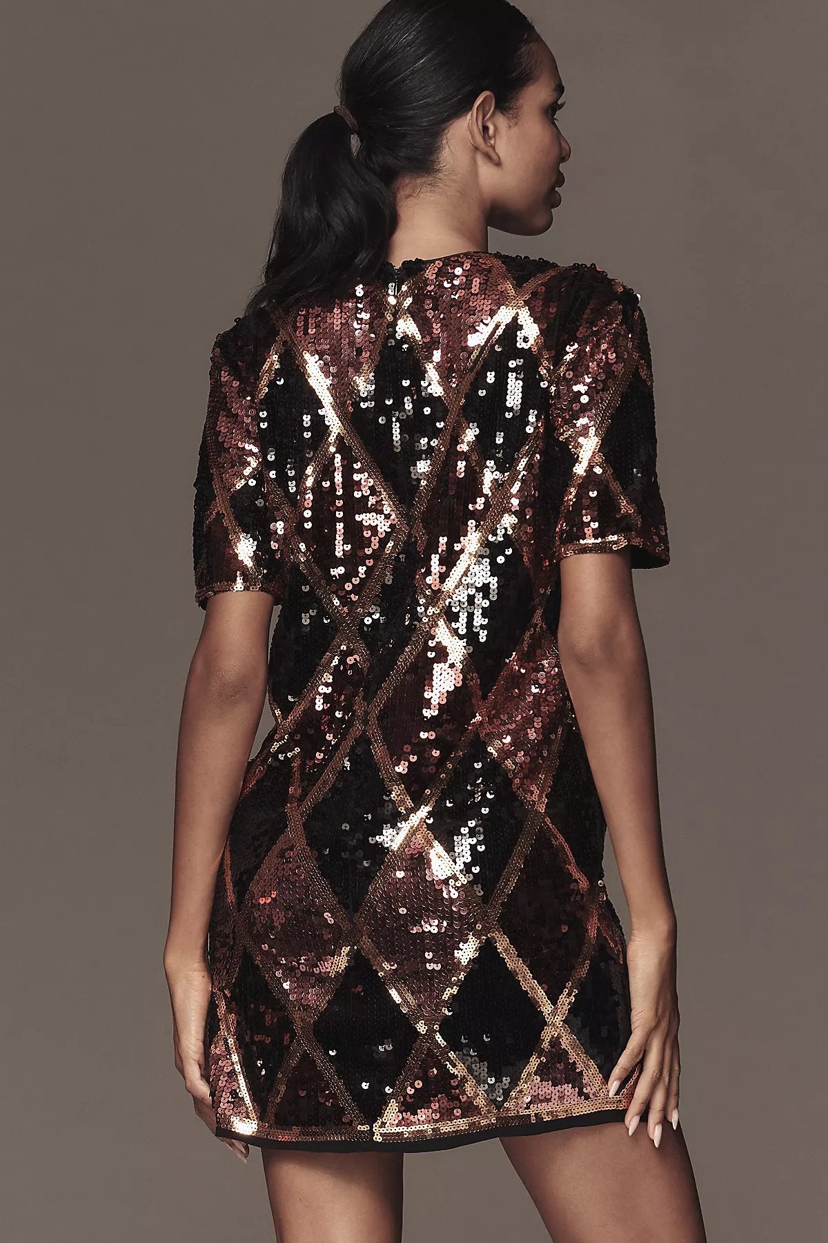 Endless Rose Short-Sleeve Sequin Mini Dress - Image 3