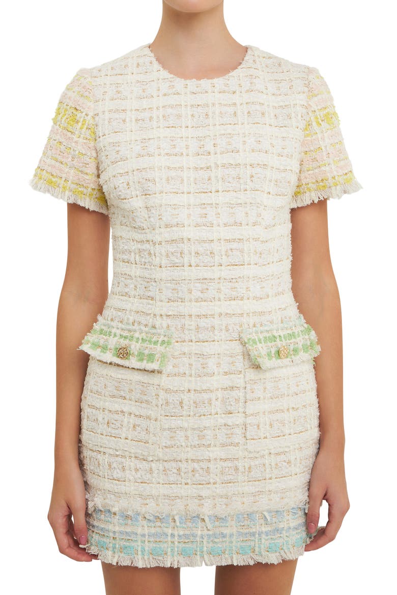 Colorblock Tweed Minidress