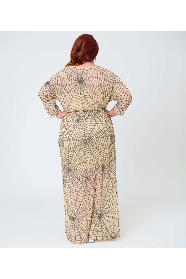 Plus Size Sequin Faux Wrap Maxi Dress