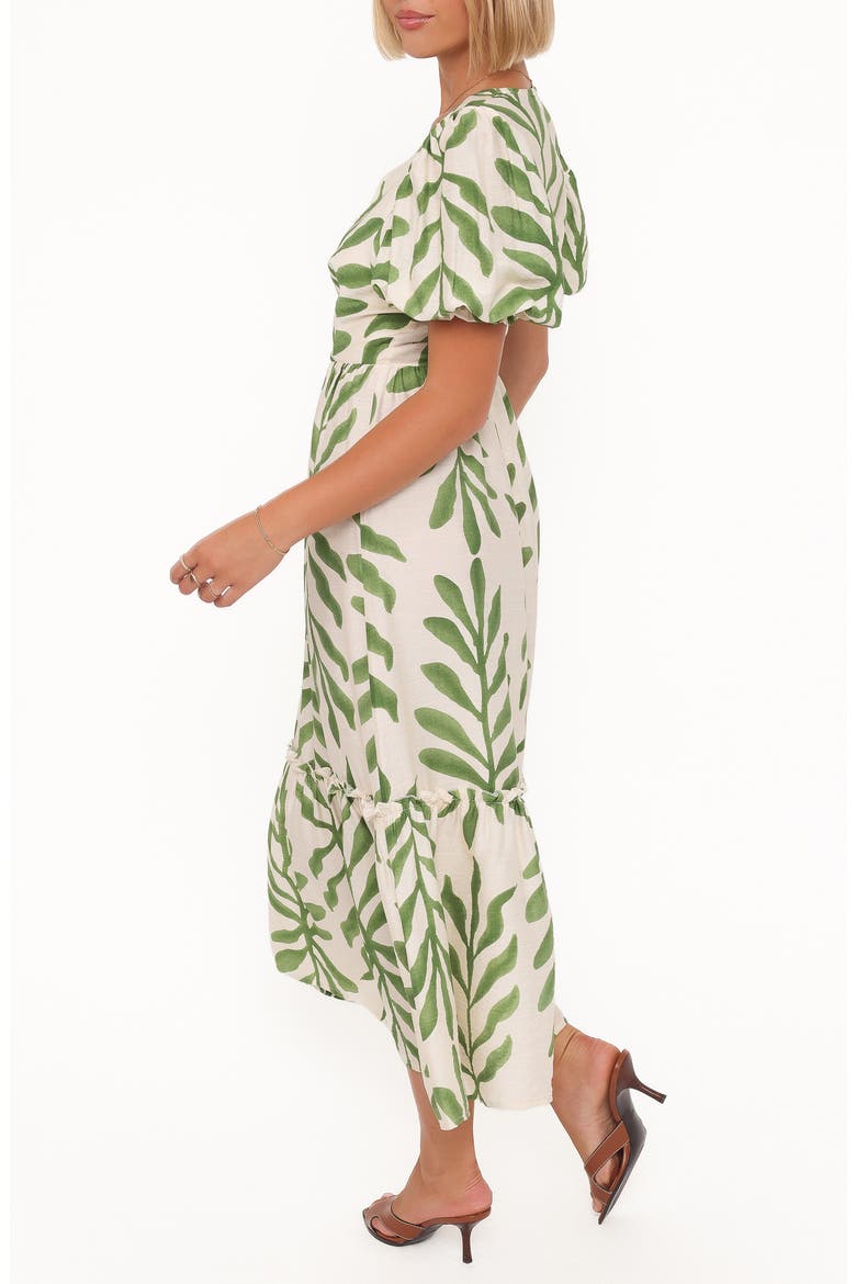 Steele Puff Sleeve Tiered Midi Dress