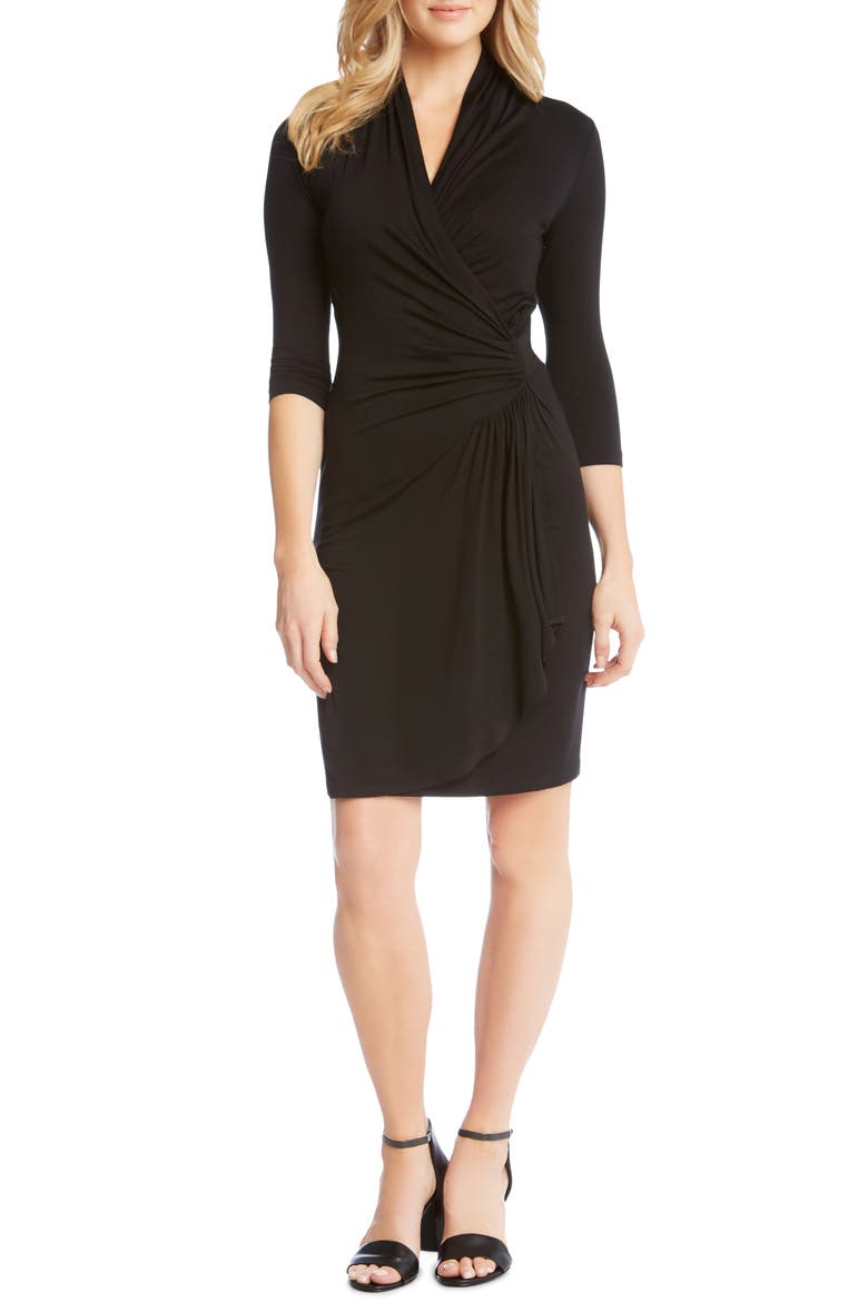 Cascade Faux Wrap Dress
