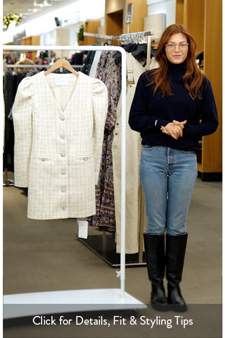 Premium Long Sleeve Tweed Mini Dress