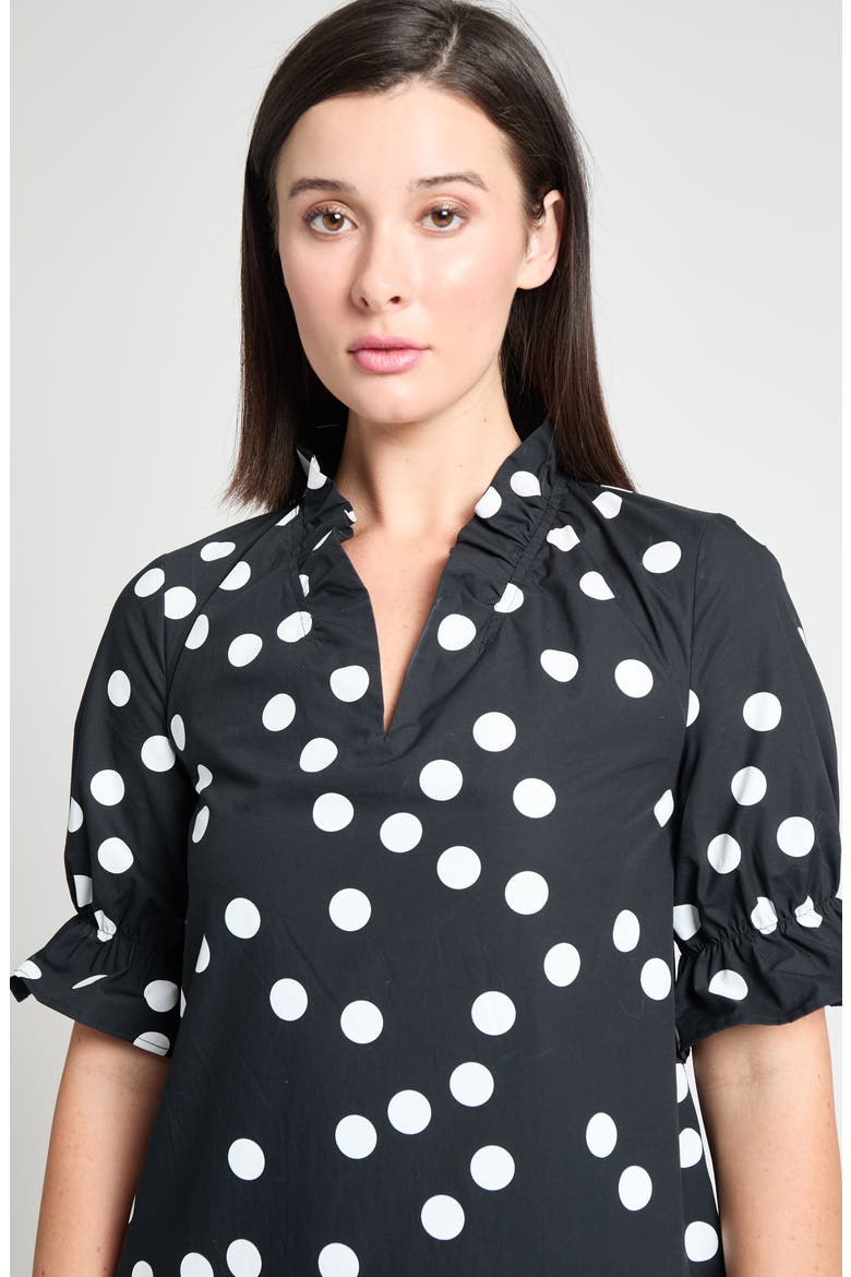 Ruffle Detail Poplin Shift Dress