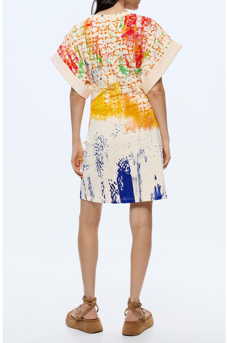 Mixed Paint Print Cotton Minidress