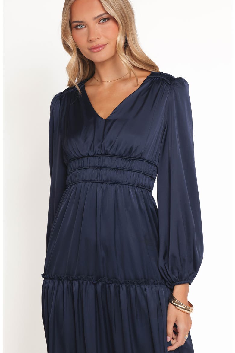 Rowen Long Sleeve Satin Midi Dress