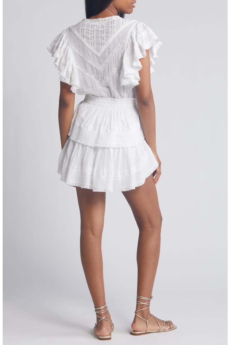 Gwen Ruffle Cotton Eyelet Minidress